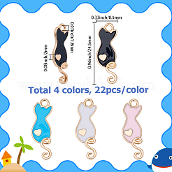 88шт 4 цвета сплава эмалевые подвески&nbsp;ENAM-BM0001-05