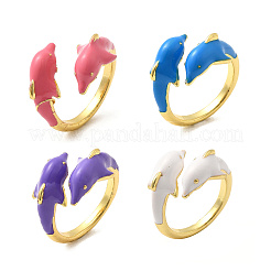 Манжеты из латуни с эмалью RJEW-P166-04G