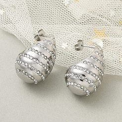 Серьги-гвоздики в форме капли из нержавеющей стали 304 EJEW-B108-06P