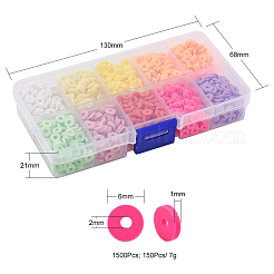 1500шт 10 цвета светлые бусины ручной работы из полимерной глины CLAY-YW0001-37A