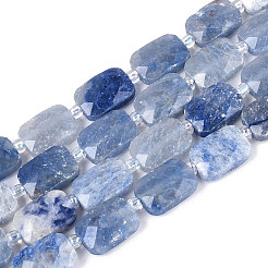 Нити бусин из натурального синего авантюрина (окрашенного и нагретого) G-T139-81