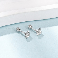 S999 изящные серебряные серьги-гвоздики&nbsp;EJEW-C179-01P