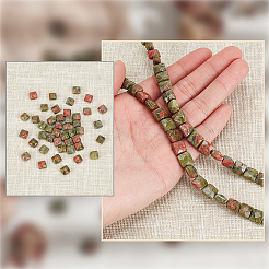 2 нить натуральных бусин из унакита G-GA0001-83