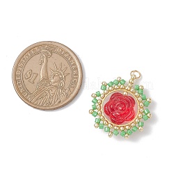 Подвески-цветы из стеклянных бусинок PALLOY-MZ00859-01