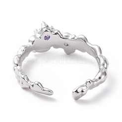 Открытое кольцо-манжета из кубического циркония RJEW-D119-06P