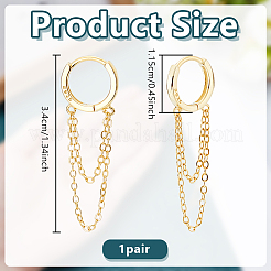 1 пара 925 серег-колец из стерлингового серебра&nbsp;EJEW-UN0002-85G