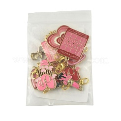 12 шт. 12 стиля подвески в форме сердца ко Дню святого Валентина из сплава и эмали&nbsp;HJEW-FS00078-01