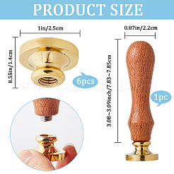 6 шт. 6 стиля латунной восковой печати головка штампа AJEW-CP0007-47