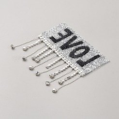 Ткань со стразами утюжить/пришить заплатки DIY-WH20004-05B