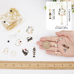 Набор для самостоятельного изготовления асимметричных сережек в виде кошки DIY-SC0021-21