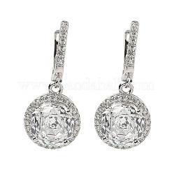925 стерлингового серебра микро проложить кубического циркония серьги обруча EJEW-B147-01A-01