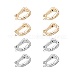 8 шт. 2-цветная стойка с покрытием из латуни с микропаве прозрачный кубический цирконий складные застежки FIND-PH0020-88