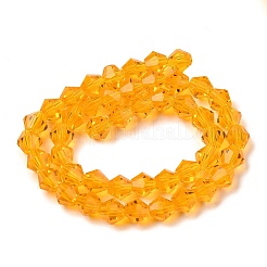 Оранжевого стекла Bicone бисер пряди&nbsp;X-GLAA-S026-6mm-12
