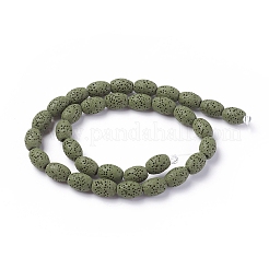 Бусы из натуральной лавы G-F671-03A-15