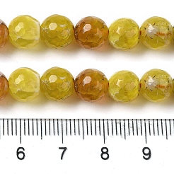 Нити окрашенных и нагретых натуральных агатовых бус с огненным кракелюром G-P539-B01-13