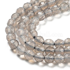 Серые натуральные бусины из агата  G-Q004-B01-01