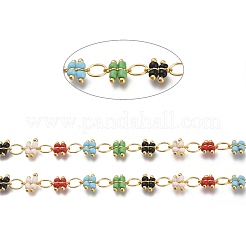 Латунная цепочка из бисера ручной работы CHC-H100-09