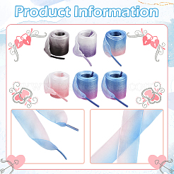 5 пара шнурков из органзы с градиентом 5 цветов&nbsp;AJEW-SP0003-10