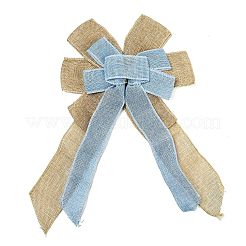 Рождественские льняные подвесные украшения с большим бантом&nbsp;AJEW-M041-03A