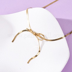 Ожерелья с подвеской-бантом из нержавеющей стали 304 для женщин&nbsp;NJEW-K255-49G