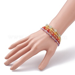 Наборы браслетов из смешанных натуральных и синтетических драгоценных камней&nbsp;BJEW-JB06518