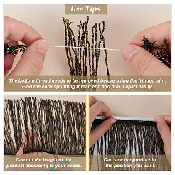 Кружевная отделка с кисточками из полиэстера SRIB-WH0011-251B-01