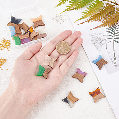 Своими руками 8 пара сережек из дерева в форме звезды&nbsp;DIY-FH0001-97