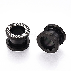 Ионное покрытие (ip) 316 хирургическая нержавеющая сталь рифленые бусины&nbsp;STAS-N103-08A-EB