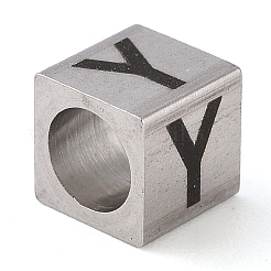 Европейские бусины из нержавеющей стали 201&nbsp;LS-STAS-M058-01Y-P