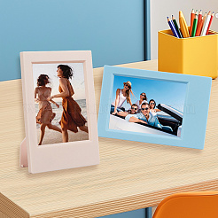 6шт 6-цветная прямоугольная подставка для фоторамки из АБС-пластика&nbsp;AJEW-SP0002-08