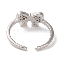 Открытое кольцо-манжета из латуни с микропаве из кубического циркония RJEW-K256-58J-P