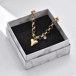 Браслеты с подвесками из нержавеющей стали 304&nbsp;LS-BJEW-F487-01G