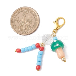 Гриб ручной работы лэмпворк и стеклянный кулон украшение&nbsp;HJEW-JM03821