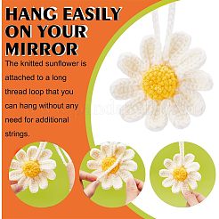 2 шт. украшение ручной работы крючком из хлопка в виде ромашки&nbsp;HJEW-FG0001-10
