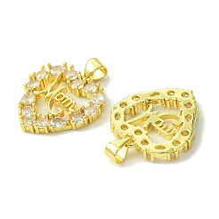 Подвески из латуни с микро паве ко Дню матери&nbsp;KK-H472-08G-01