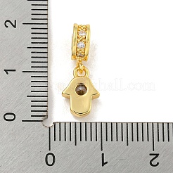 Латунные микропаве прозрачные подвески с фианитом&nbsp;LS-KK-U007-02G-03