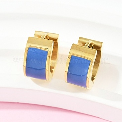 Серьги-кольца из нержавеющей стали 304 с эмалью EJEW-K268-20G-04