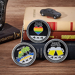 3 шт. 3 стиля круглые алюминиевые декоративные наклейки для автомобиля DIY-UN0005-42