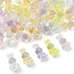 50шт 5 цвета прозрачные акриловые бусины MACR-FS0001-83