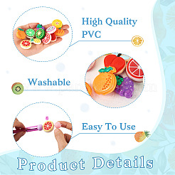 11 шт. 11 вида бусин из ПВХ в виде фруктов&nbsp;KY-TA0001-48