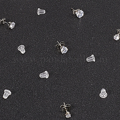 1 комплект минималистичных серег-гвоздиков из нержавеющей стали с цирконием EJEW-BBC0002-03