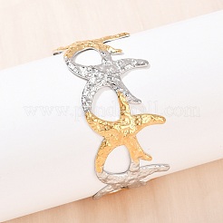 Браслеты-манжеты из нержавеющей стали 304 для женщин BJEW-G757-08GP