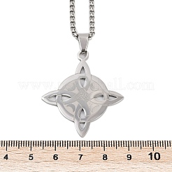 Ожерелья с подвеской в виде узла троицы из нержавеющей стали 201 для мужчин и женщин NJEW-K283-36P