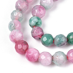 Окрашенные природные белый нефрит бисер пряди G-T139-4mm-60-03