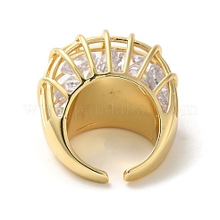 Открытые манжеты из латуни с цирконием для женщин RJEW-M169-03G