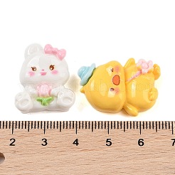 Кабошоны из непрозрачной смолы с мультяшной животной тематикой CRES-M033-02