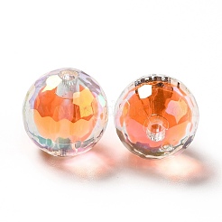 Двухцветное УФ-покрытие радужных переливающихся акриловых бусин TACR-D010-03B-04