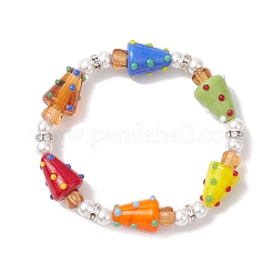 Браслеты ручной работы из бусин-лэмпворк и ракушек для женщин&nbsp;BJEW-TA00675