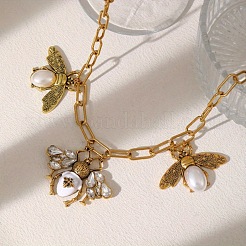 Кулон в виде пчел из сплава с кристаллами и стразами&nbsp;FS-WGD3FB1-01