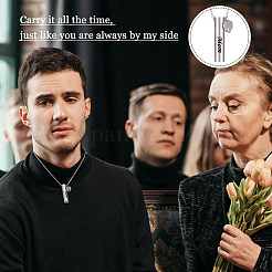 1 шт. ожерелье из нержавеющей стали 304 в форме колонны с прахом&nbsp;DIY-TA0010-07E